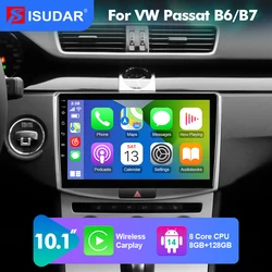 ISUDAR T72 QLED Android 12 Car Radio For VW/Volkswagen/Passat B7 CC B6 Car Multimedia RAM 8GB CANBUS Carplay DSP GPS DVR No 2din