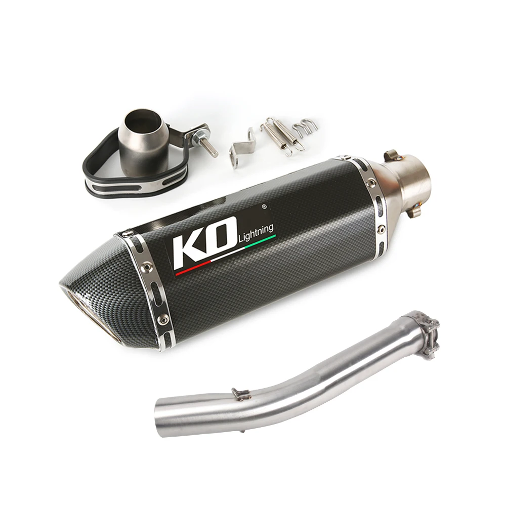 

51MM Motorcycle Full Exhaust System Stainless Steel Middle Link Pipe With DB Killer Slip On For Yamaha YZF-R6 1998-2005
