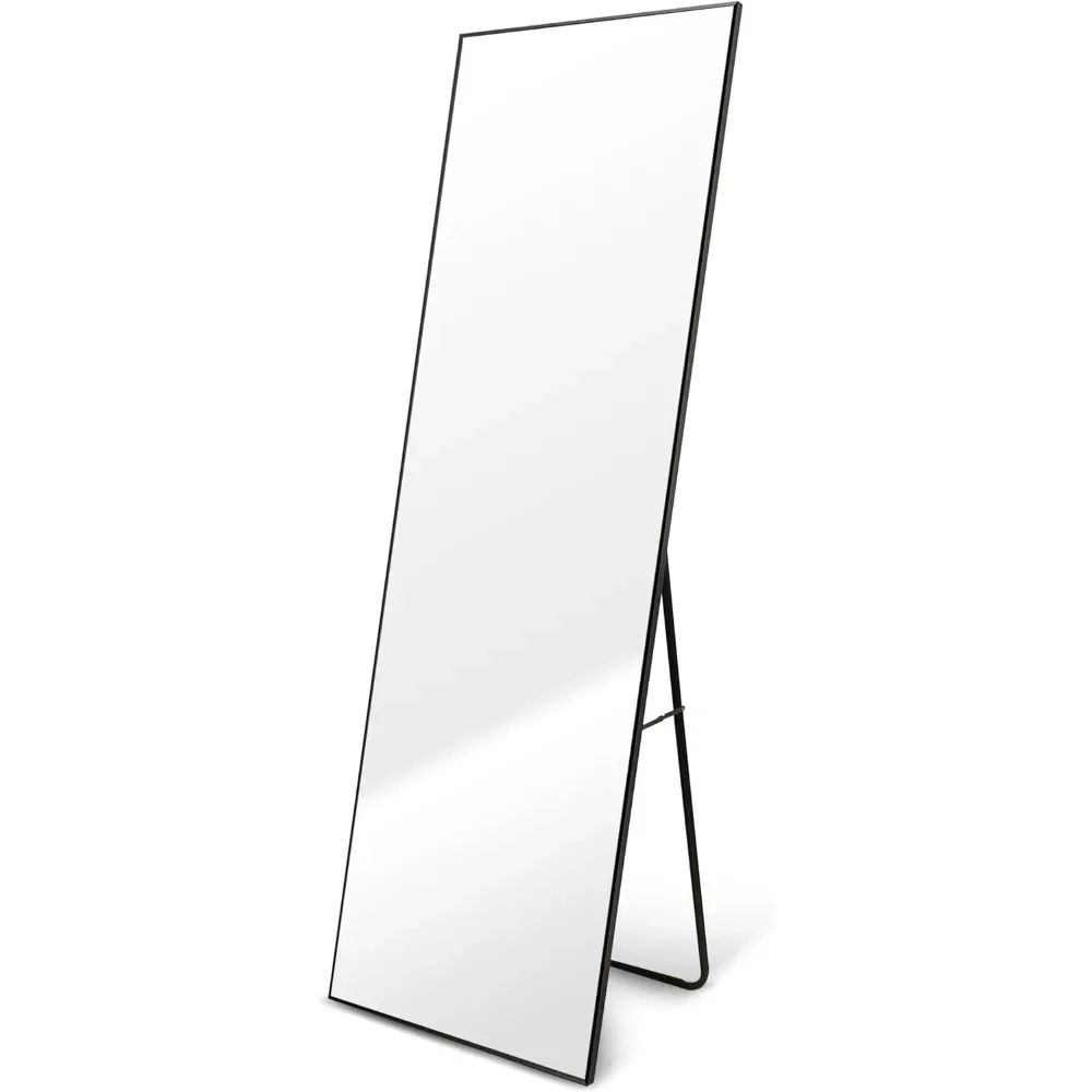 Full Length Mirror,Floor Mirror,Standing Mirror,Leaning Mirror Full Body Mirror,Large Mirror,Bedroom Mirror with Black Aluminium