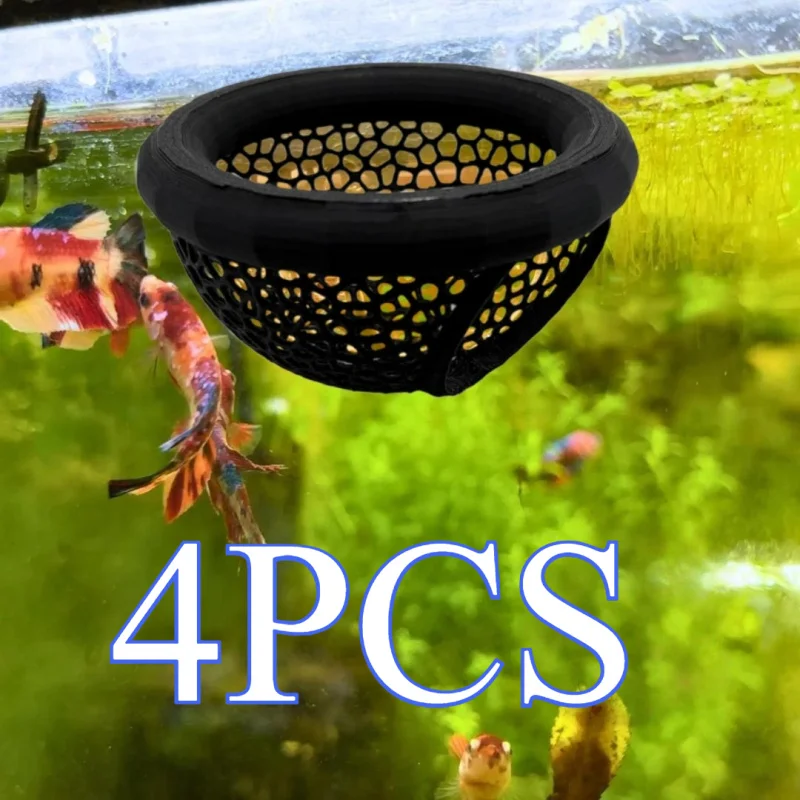 

Плавающий декор для аквариума из 4 предметов: универсальный набор для кормления и скрытия для Bettas и креветок. Безопасные украшения, без батареи