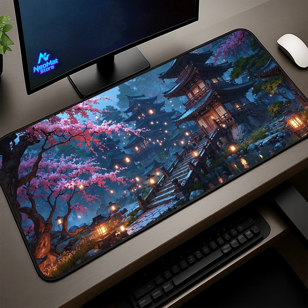 Zen Gaming Accessories - Japanese Sakura Desk Mat Gaming Pc