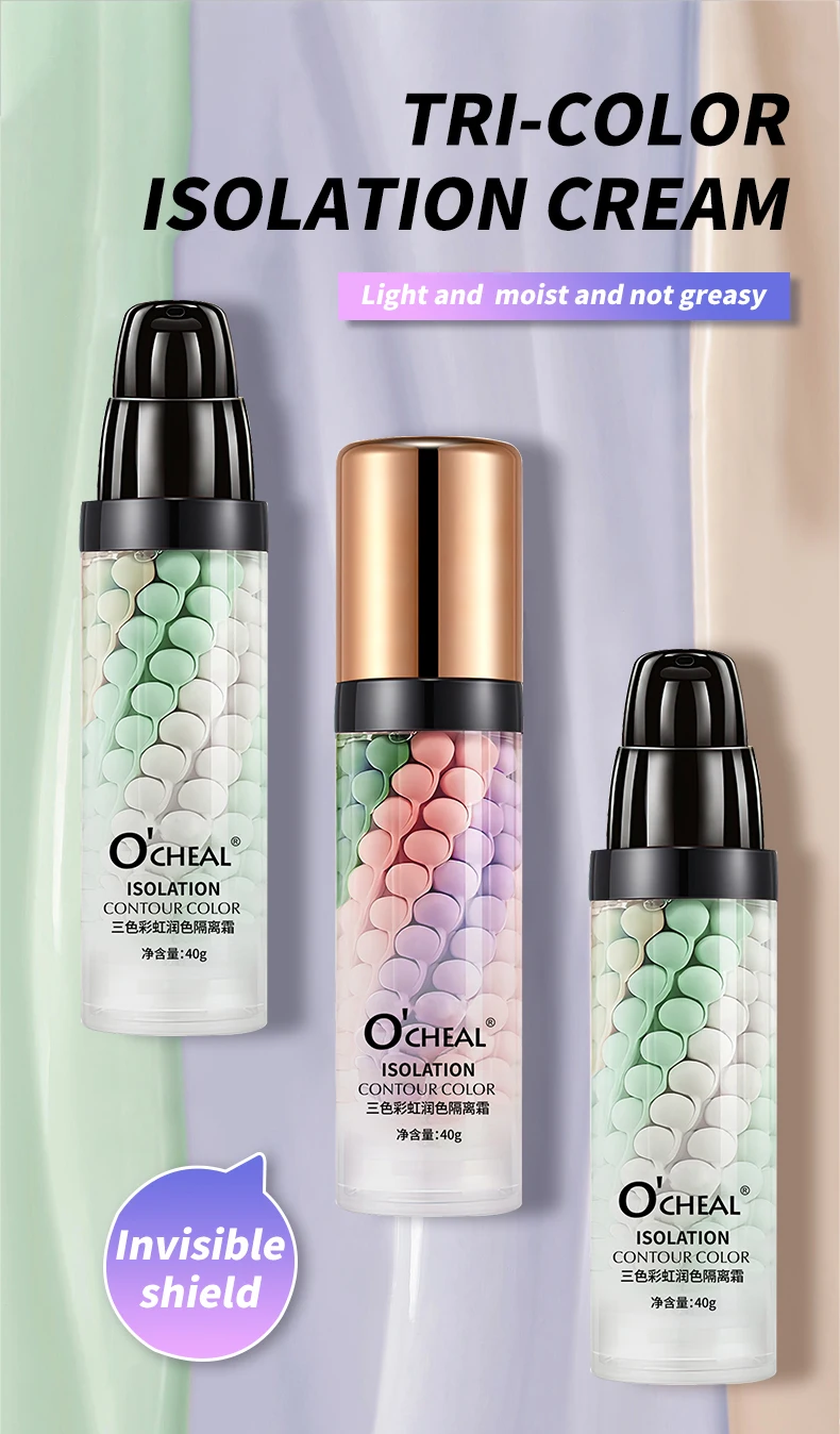 O'CHEAL One-Step Three Color Spiral Contour Isolation Primer Feuchtigkeitscreme Gesichtspflege Corrector Foundation Makeup Cosmetic – Detail 1