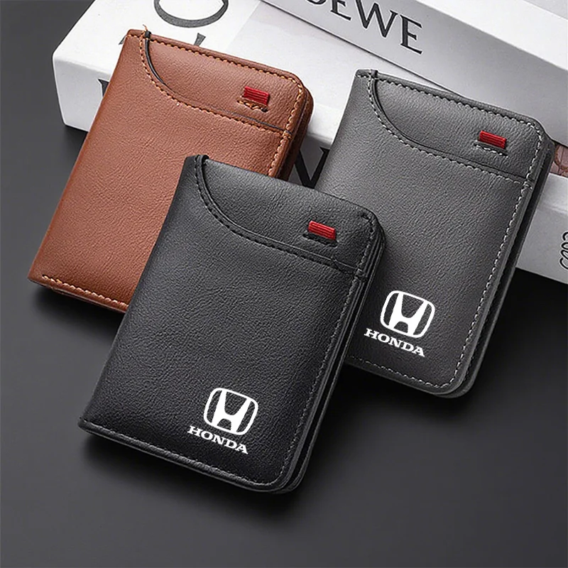 

Leather Car Emblem Credit Card Coin Purse Wallet Bag For Honda Civic Fit Jazz Accord Pilot CRV Odyssey Passport City Shuttle HRV