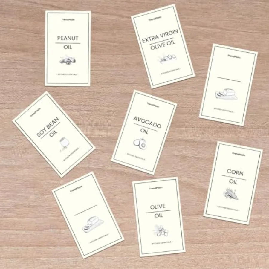 

8 водонепроницаемых этикеток для дозатора масла. Прочные кухонные наклейки для уксуса оливкового масла и многого другого.