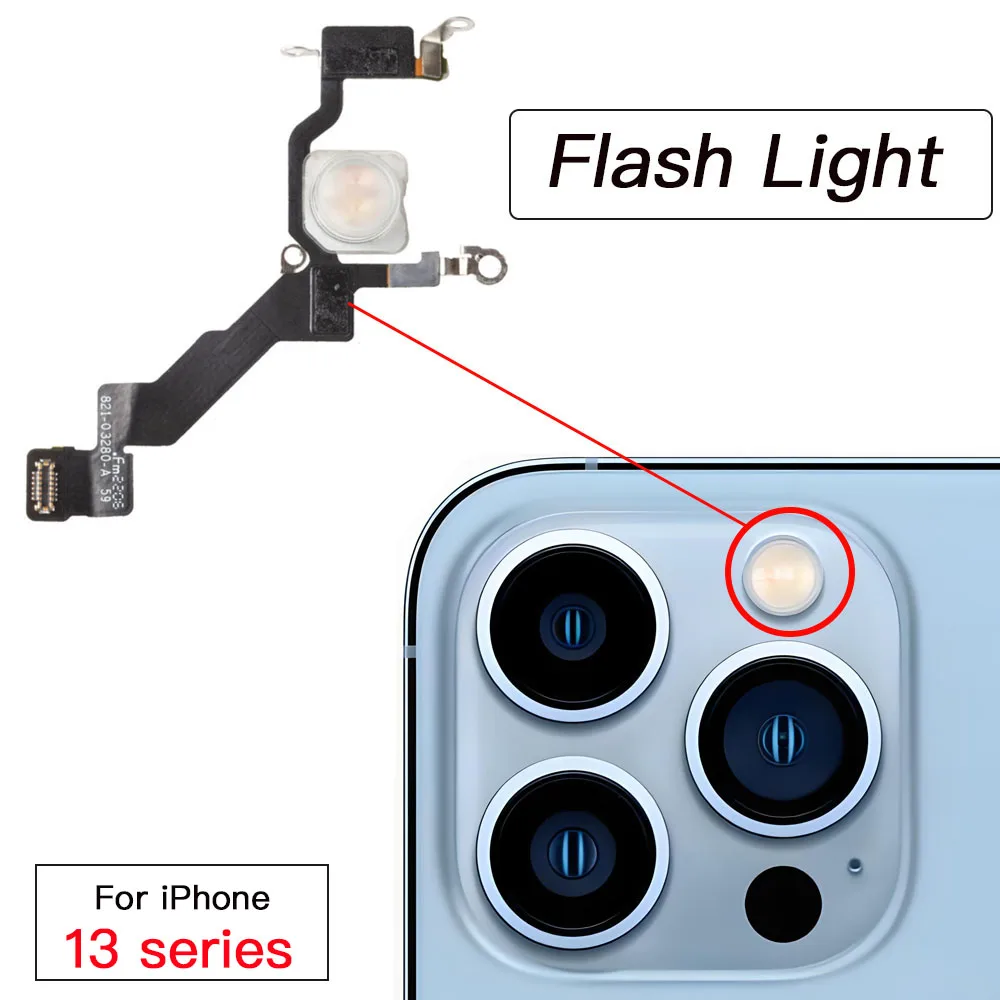 

Замена вспышки для iPhone 13 MIni Pro Max, фонарик, гибкий кабель, запасные части
