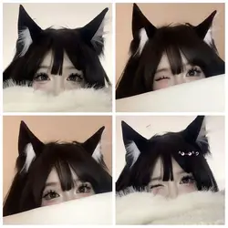 Peluche orecchie di gatto fascia per capelli donna ragazze fascia per capelli Cosplay divertente carino Lolita cerchio per capelli accessori per capelli