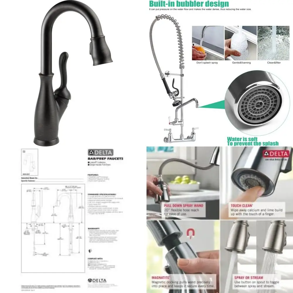 

Leland Single Lever Pull-Down Kitchen Faucet with Pre-Rinse Spray