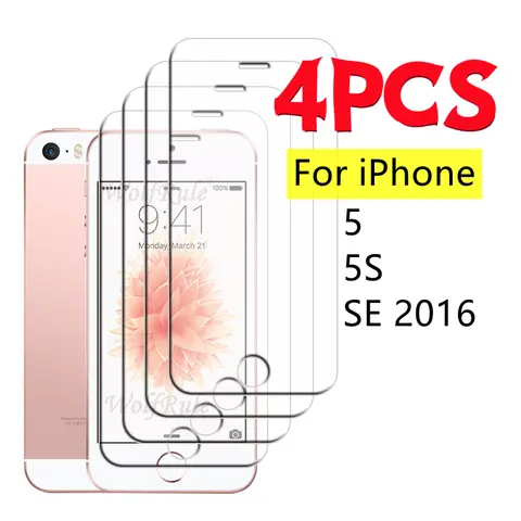 1/2/3/4 pièces pour iPhone 5 verre Apple iPhone 5 5S SE 2016 verre trempé 9H Transparent protecteur d'écran iPhone 5