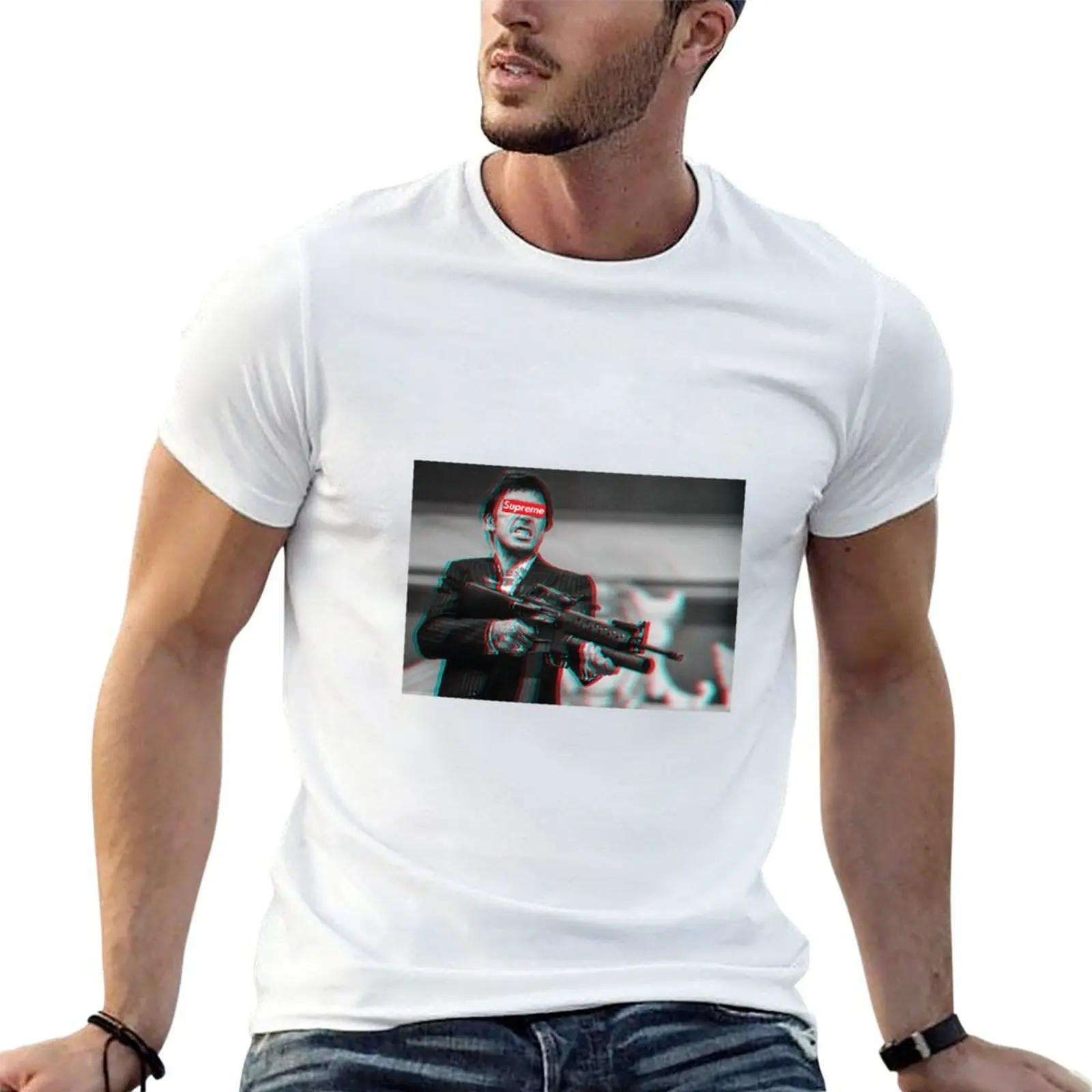Scarface Suprime Glitch T-Shirt Holiday Simple Tee Shirt