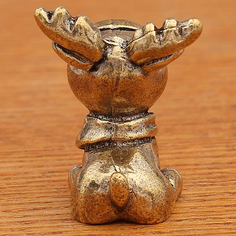 Brass Elk Ornament One Deer Goes Forward Creative Small Copperware Christmas Gift Hot Selling Metal Crafts
