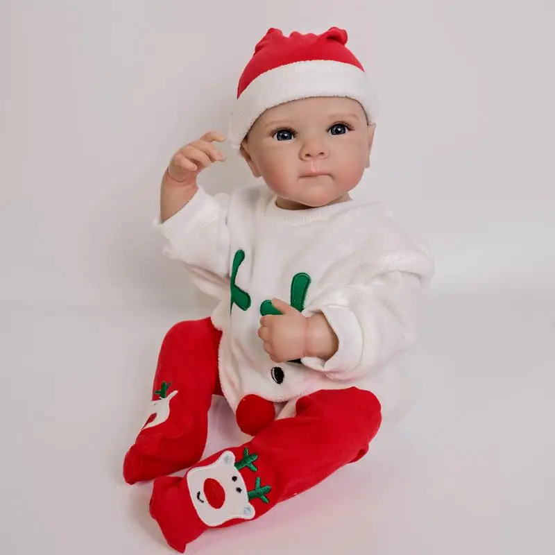 Toddler Reborn Doll Small Real Doll Toy Real Looking Doll Toys 19 Inch Christmas Theme Doll Real Life Dolls For Children