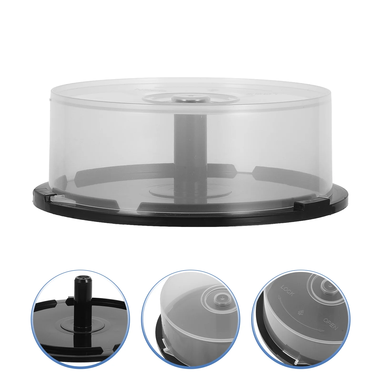 2 Pcs Cd/dvd Disc Cakebox Spindle Movie Holder Bin Storage Boxes Empty Bucket Rack image 5