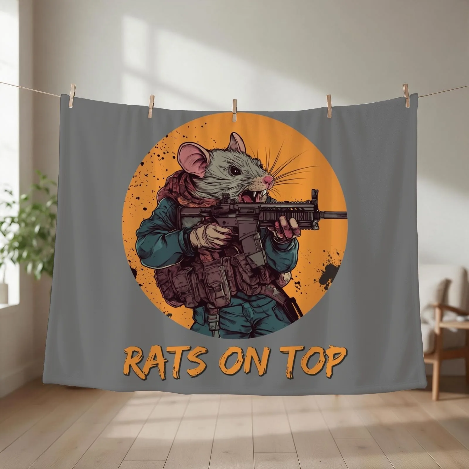 Escape From Tarkov Rat Attack Gang Throw Blanket Beach anime Thins Sleeping Bag Blankets