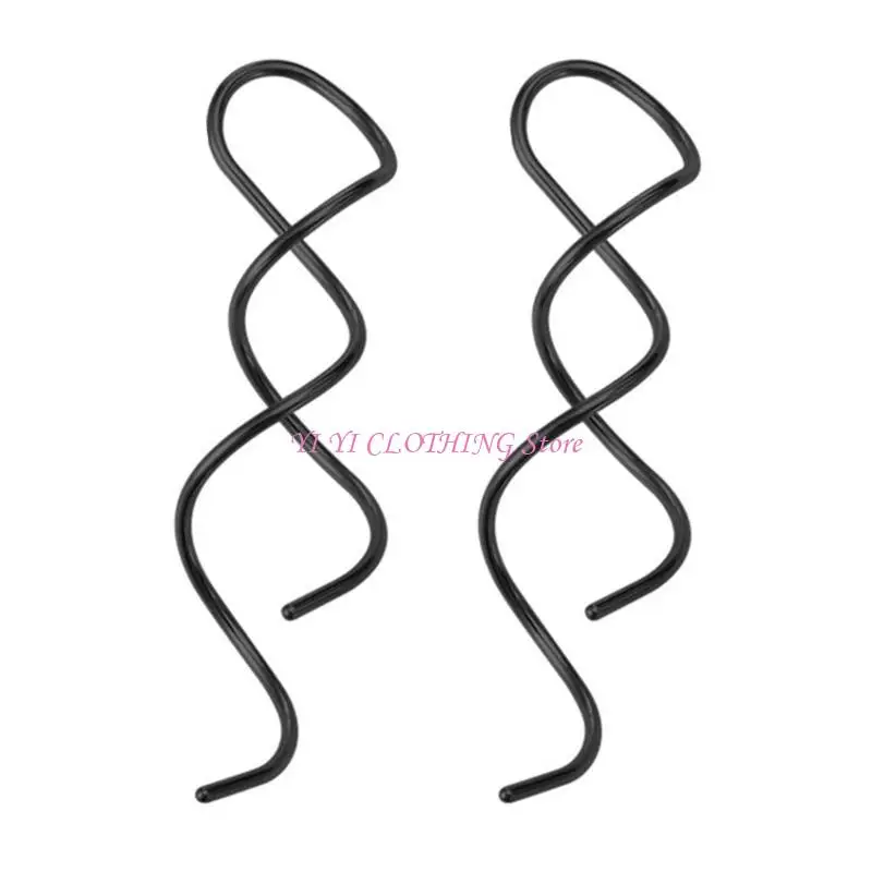 N5KF Handmade Twisted Spiral-Earrings for Women Stainless Steel Threader Dangle Earrings Minimal-Jewelry Linear Earrings