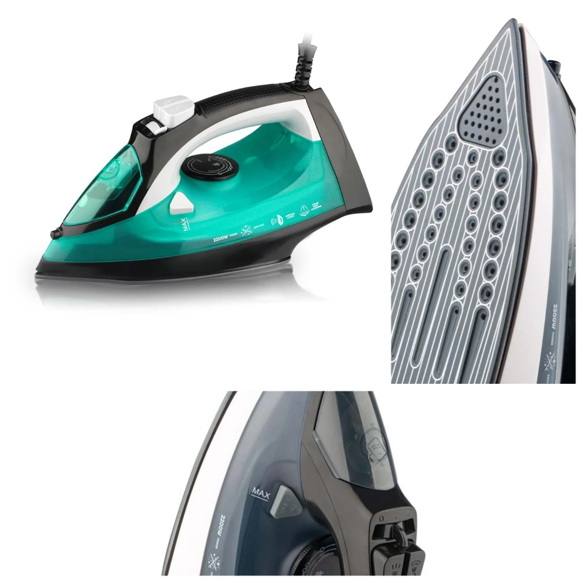 European and American Household Steam Iron, Hand-held Hanging Electric Ironing Iron with Wire, Wet and Dry 2200W
