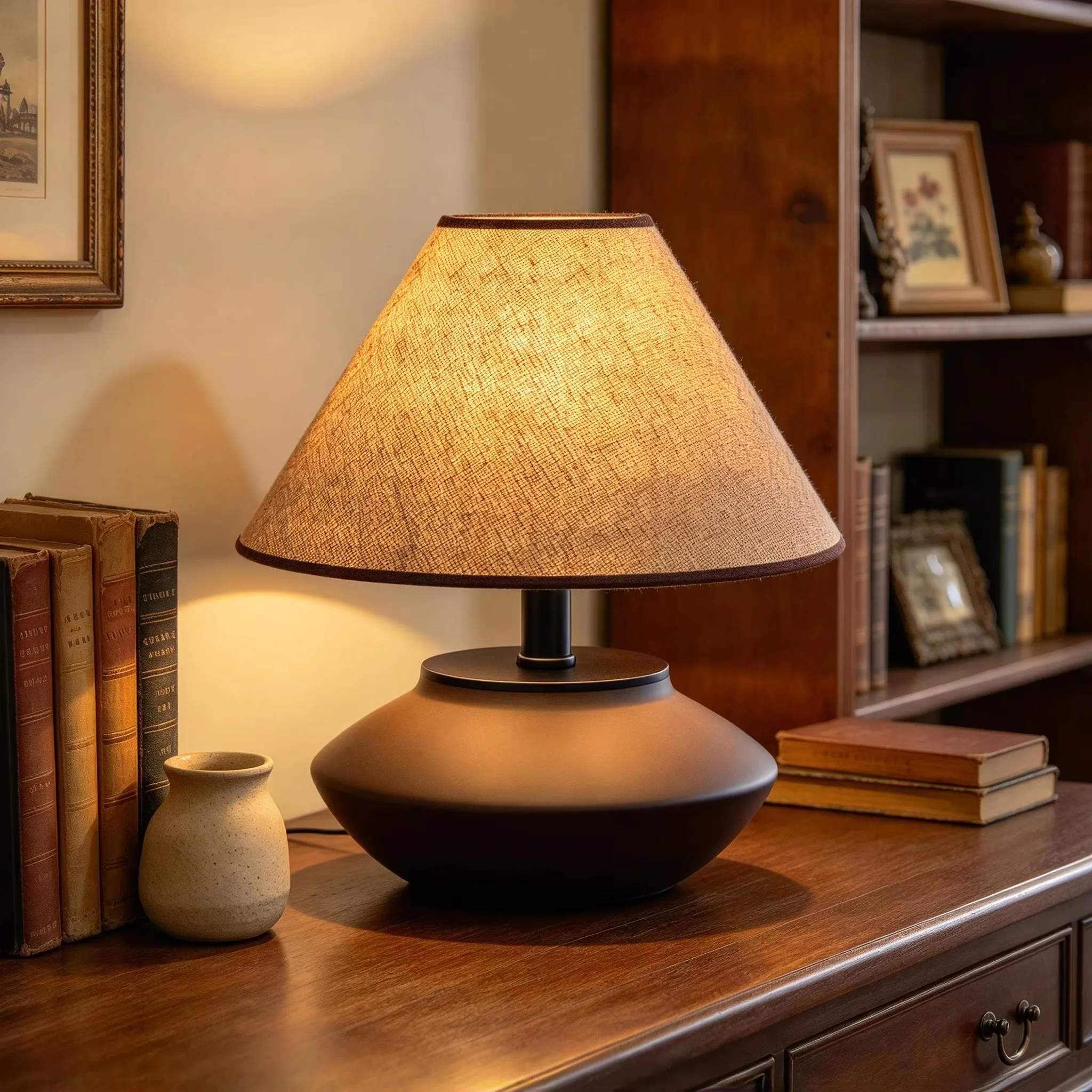 Vintage Ceramic Table Lamp Wabi Sabi Bedside Night Light Bedroom Living Room Study Desk Lamp Home Decor Lighting