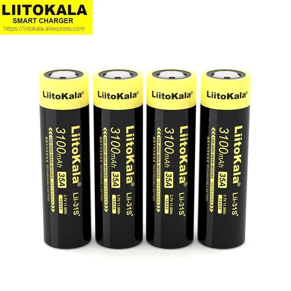 20PCS  New Original LiitoKala  Lii-31S 18650 Battery 3.7V Li-ion 3100mA 35A Power Battery For High Drain Devices.