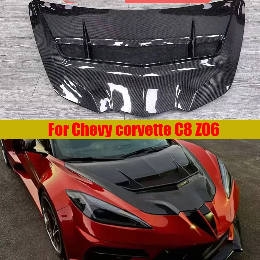For Chevy corvette C8 Z06 2020+ Carbon Fiber Hood Engine Cover Hood Car Headliner Hood Cover Hood Car Accessories