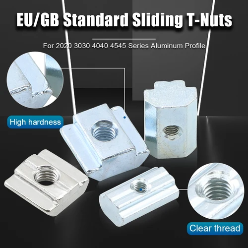 Imagen 2 del producto NINDEJIN 5 uds tuercas con ranura en T tuercas deslizantes M4 M5 M6 M8 acero al carbono UE GB tuercas deslizantes estándar para perfil de extrusiones de aluminio