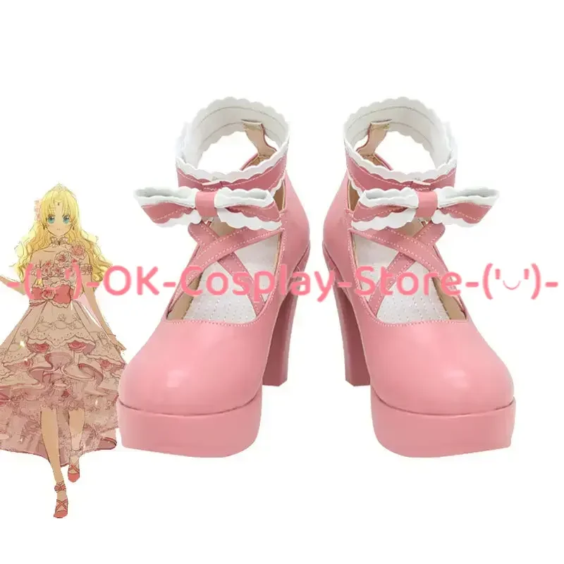 

Anime Who Made Me A Princess Siya Cosplay Shoes Cute Pink PU Leather Shoes Halloween Carnival Boots Prop Custom Made