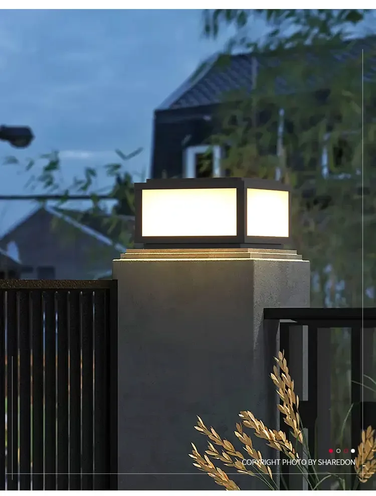 

Solar stigma lamp Modern simple outdoor waterproof courtyard Outdoor villa Walled garden
