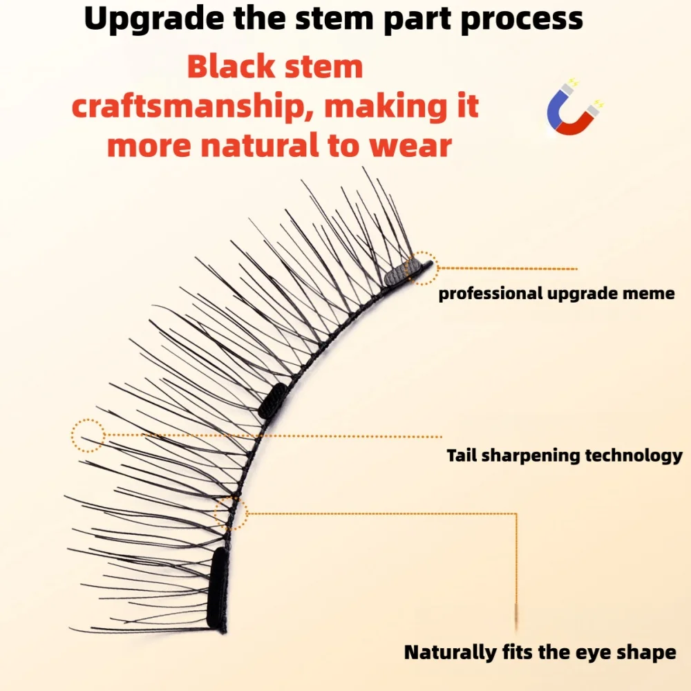 GIOIO Kit ciglia magnetiche 3D Set ciglia finte magnetiche naturali riutilizzabili Ciglia bigodino naturali con pinzette magnetiche