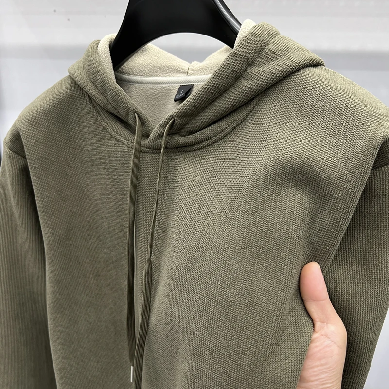 2024 New Fashionable Trend with Thick Velvet Hoodie Outdoor Sports Style