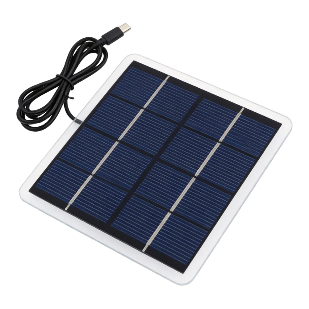 Compact Solar Charger 1 5W with Type C Output for Outdoor Use Portable Mobile Power Supply 10 Centimeters Size