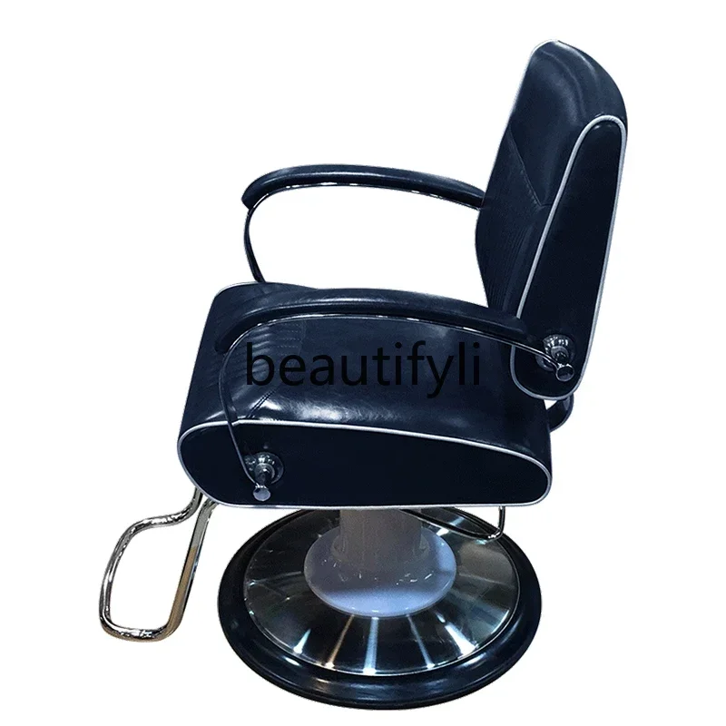 

yj5 High-end barbershop chair men's retro oil head chair reclined shaving lift