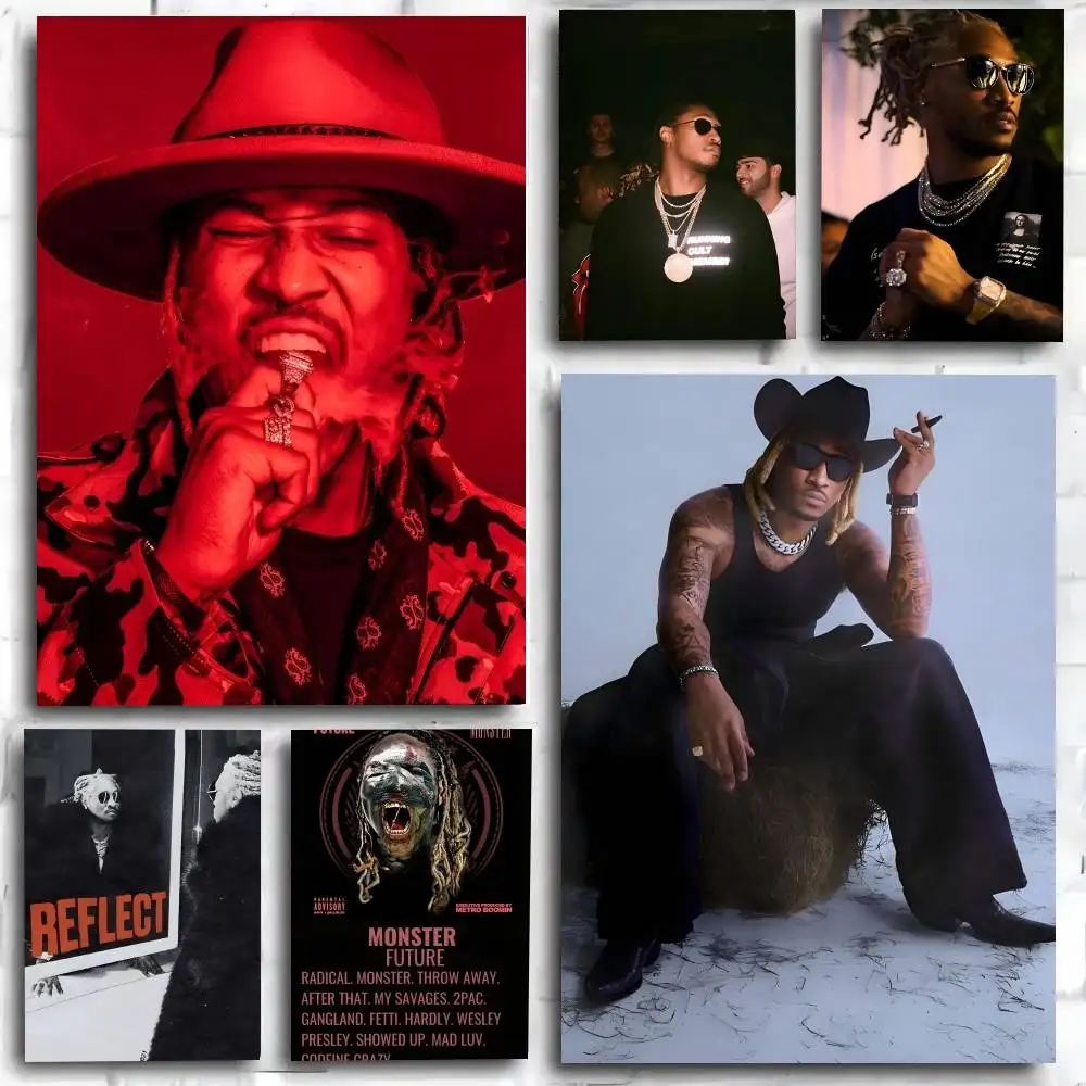 Future Hip Hop Rapper Vintage    Poster and Prints Wall Art Pictures for Modern Bedroom Game Room Home Decor
