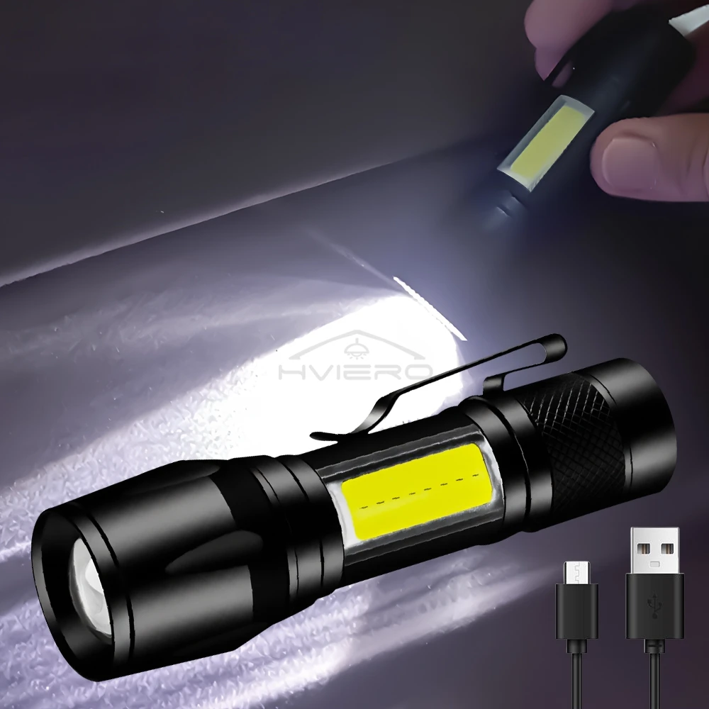 Flashlight Battery Charge Mini Led 3W Focus Adjustable Side Lamp Convenient Waterproof T6 Light Ultra Bright For Hiking Camping
