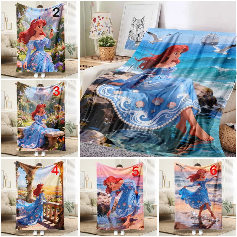 

Disney Little Mermaid Seashore Blanket Flannel Throw Warm Sofa Bed Cover Home Decor