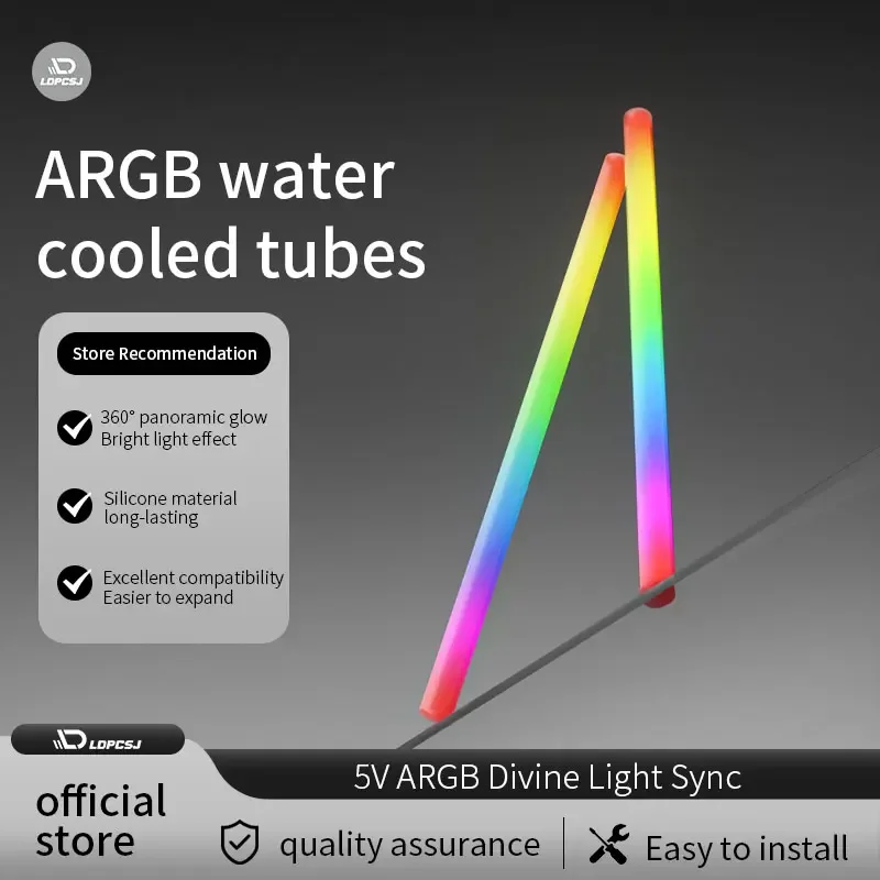 

LDPCSJ ARGB Vest Aura Sync Система жидкостного охлаждения процессора 5V3Pin со шлангом, радиатор водяного охлаждения для декора корпуса компьютера