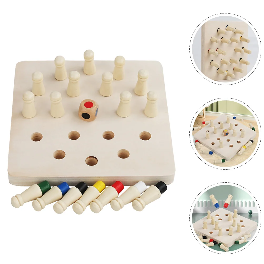 1Set Speicher Schach Holz Spiel für Kinder Frühe Bildung Brettspiel Verbesserung Speicher Konzentration Kleinkind Passenden Spielzeug
