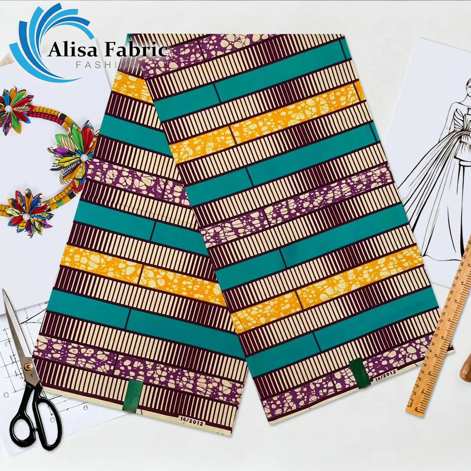 

2025 African 100% cotton fabric real wax 6yards veritable guaranteed nigerian fabric for party dresses