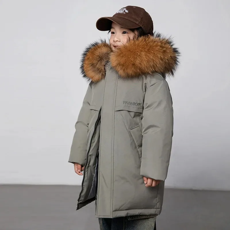 UNITIM 2026 -30 Degree Russian Winter Children Down Jacket Hooded Thick Warm Boys Jacket Coat 3-10 Years Kids Girl Parkas Outfit