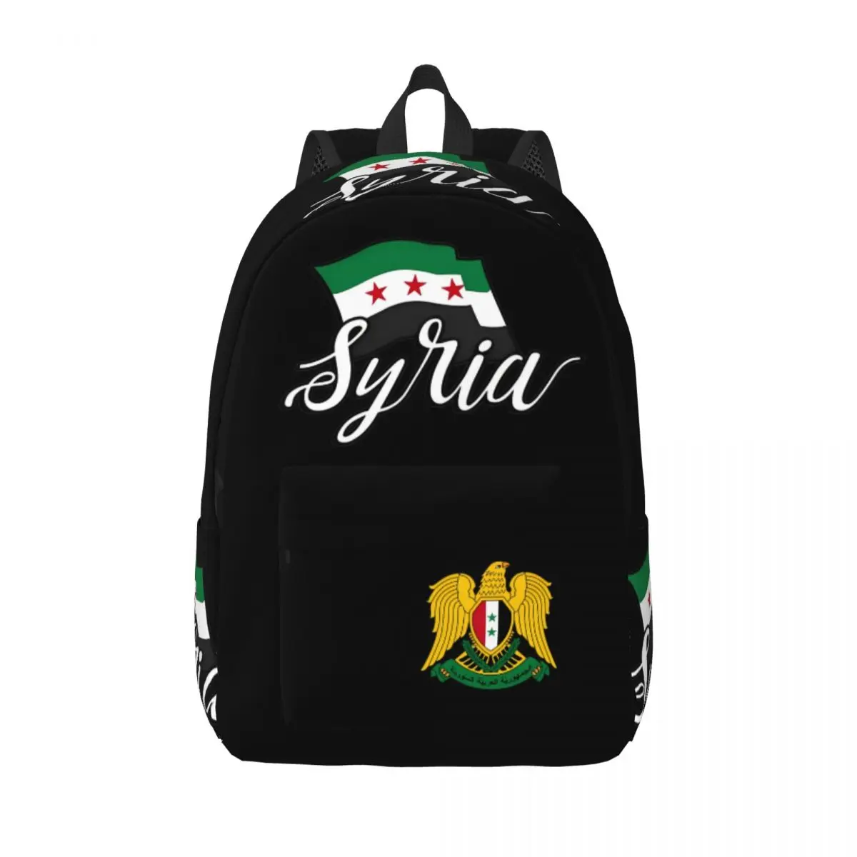 

Syria Flag Backpack for Men Women Cool High School Business Daypack Laptop Canvas Bags with Pocket