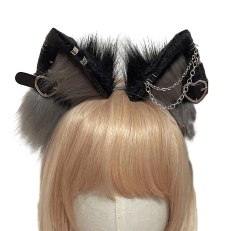 Diadema con orejas gato, reuniones temáticas Anime, mujer tomando fotos, tocado con orejas
