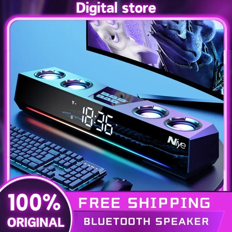 

Bluetooth Speaker Desktop Subwoofer and Subwoofer LED Backlight Speaker Support TF Card Long Battery Life Speaker Custom Gifts