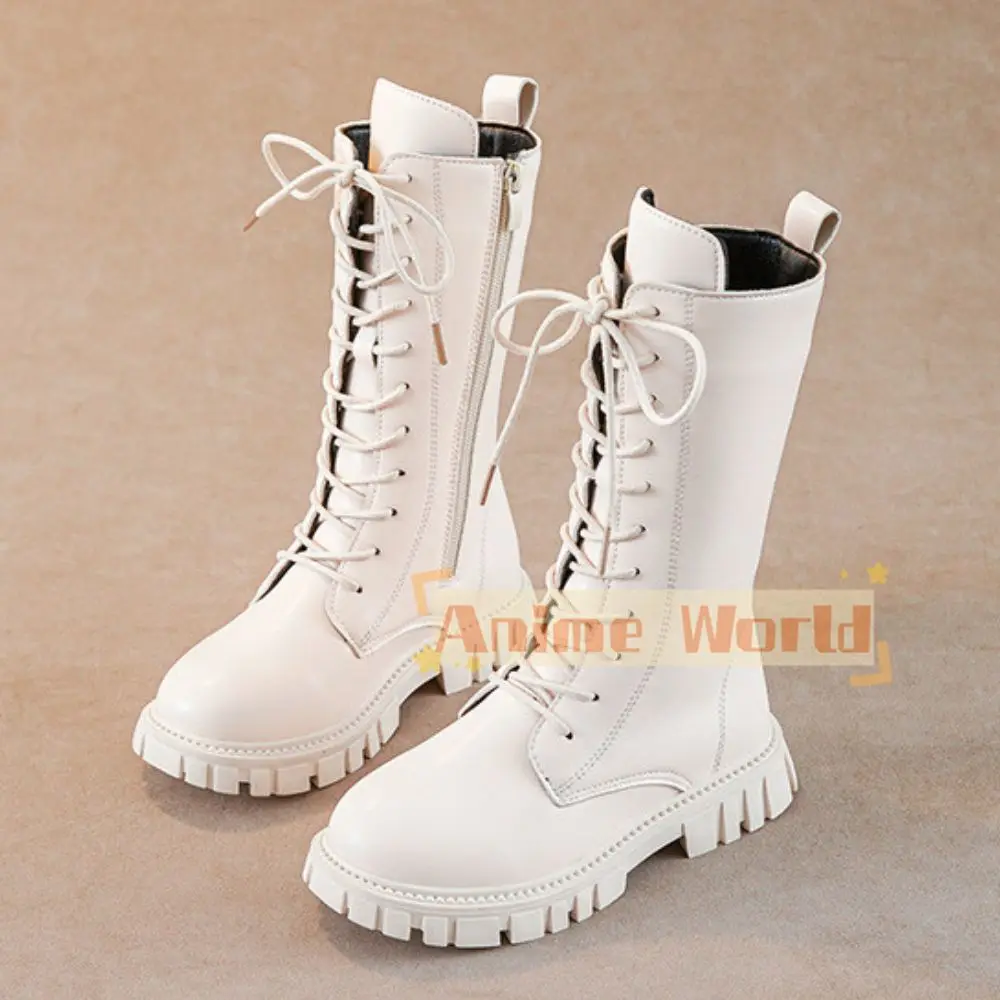 Kids Girls Kpop Demon Hunters Rumi Zoey Mira Cosplay Boots Shoes Child Leather Shoes Roleplay Halloween Carnival Costume Props