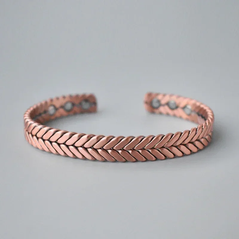 Twisted Pure Copper Bracelets Braid Health Energy Magnetic Bangles Benefits Men Adjustable Cuff Jewelry Arthritis Pain Relief