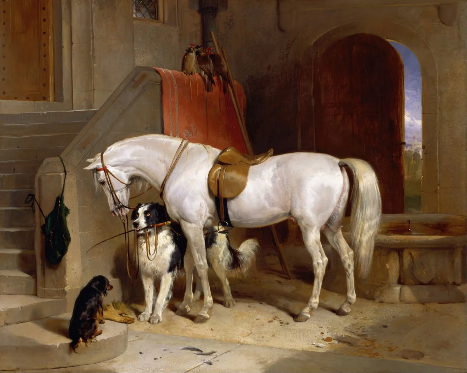 Vintage paard en veulen schilderij Victoriaanse Bay paard reproductie Giclee print wanddecoratie afbeelding abstracte huisdecoratie