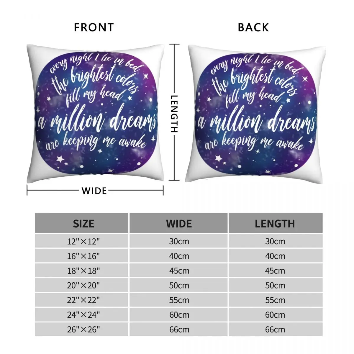 A Million Dreams Pillowcase Polyester Linen Velvet Printed Zip Decor Pillow Case Room Cushion Cover 18