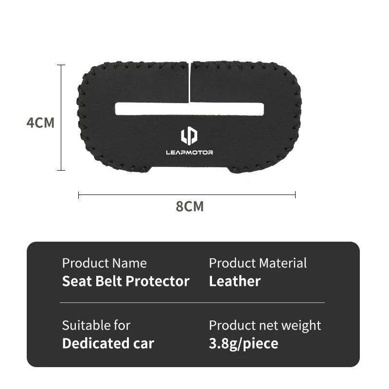 Car Seatbelt Buckle Protector High-quality Leather Cover For Leapmotor T03 S01 C11 C01 C10 Anti-Scratch Anti-Collision Car Inter