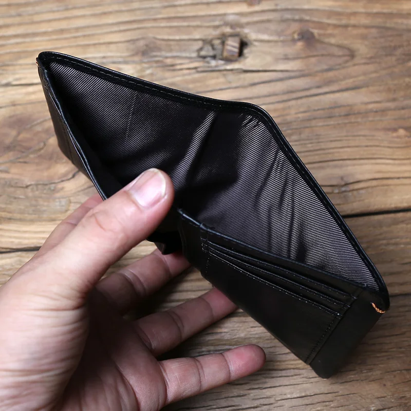 High Quality Cowhide Wallet Ultra Thin Soft Real Leather Mens Credit Card Holder Purse Luxury Black Brown Stylish Simple Wallets