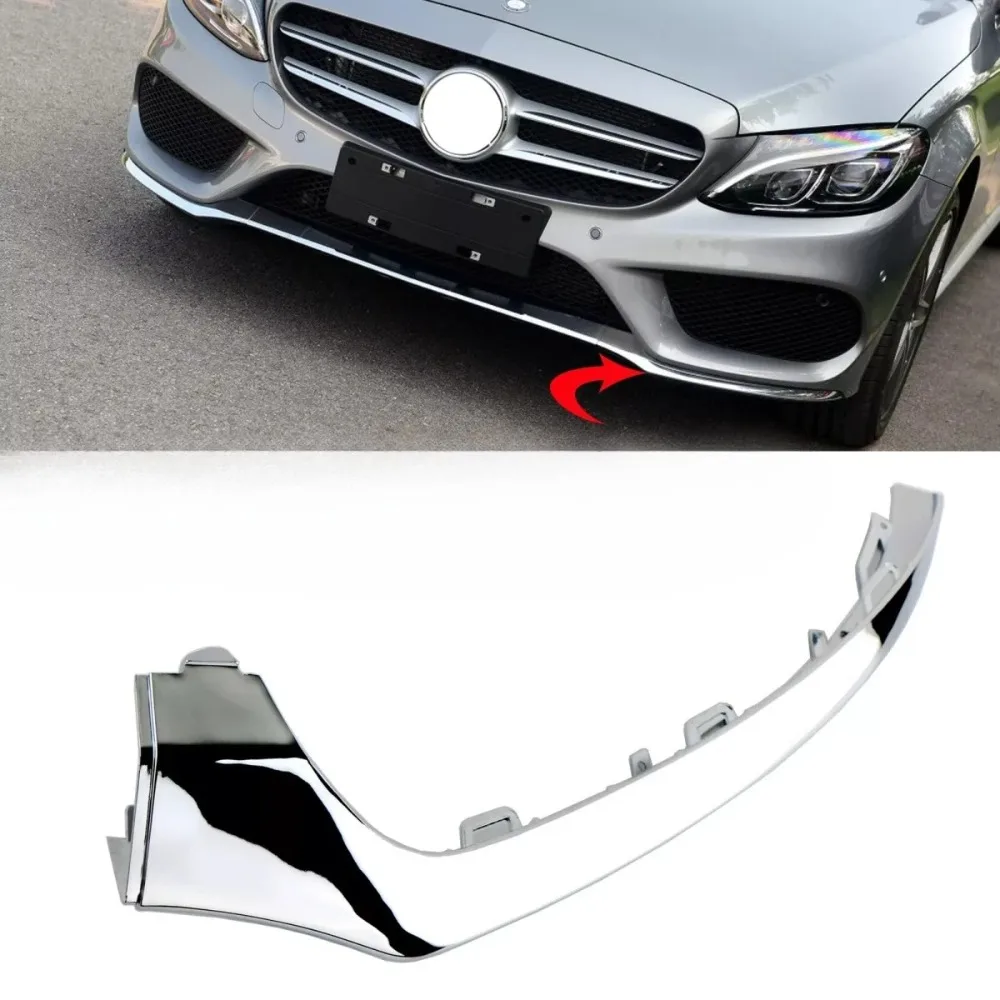 For Mercedes C‑Class W205 C205 A205 S205 AMG C43 2014 -2017 Car Front Bumper Lower Chrome Trim Replacement 2058851374