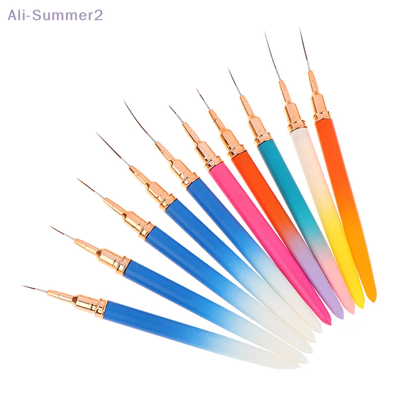{MX} 5Pcs 5/8/12/20/25mm Nail Art Pens Gradient Handle Drawing Liner Brush Nail UV Gel Polish Painting Brush Manicure Tools