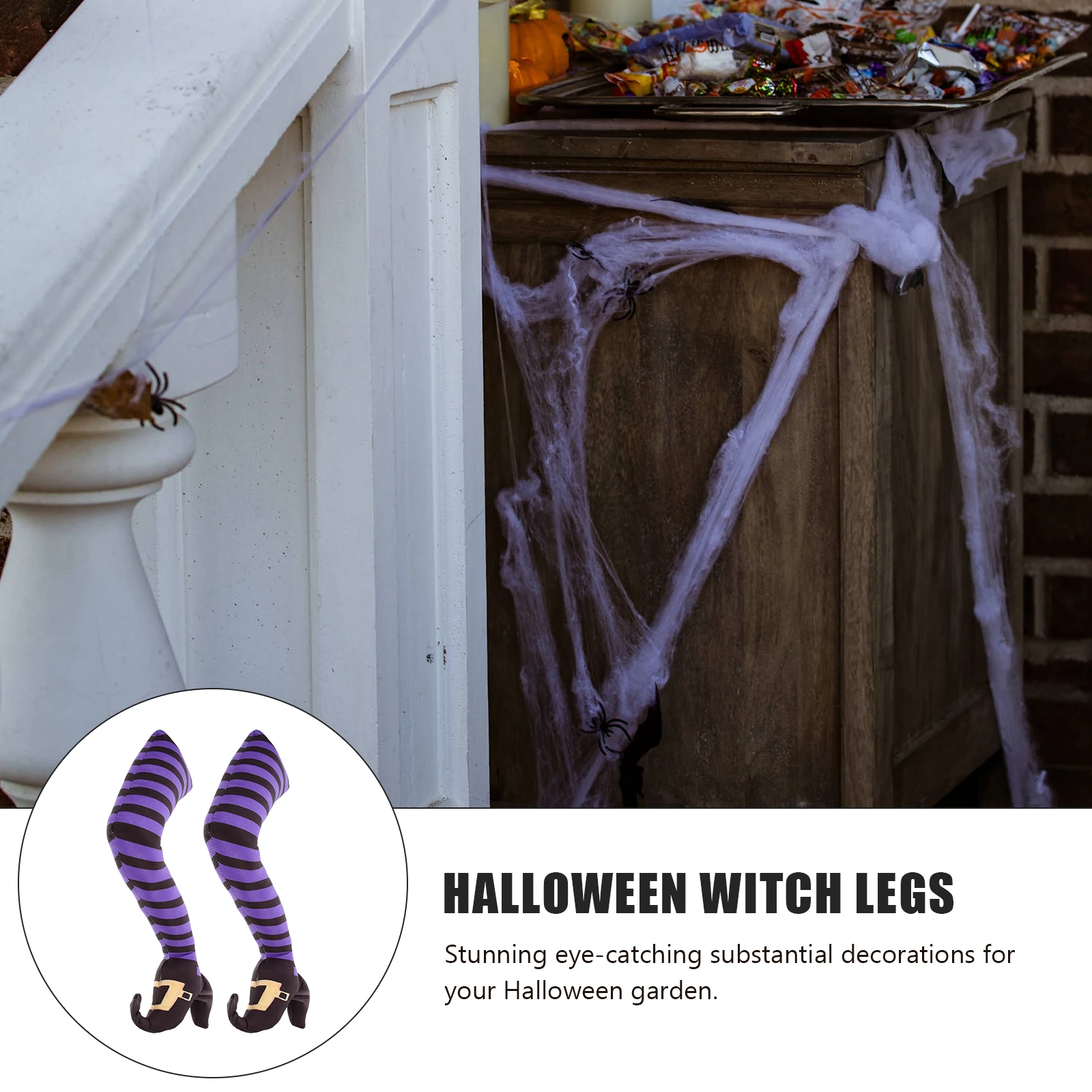 

1Pair Halloween Witch Legs Creative Cloth Decor Garden Party Yard Lawn Spooky Outdoor Decoration Halloween Witch Legs