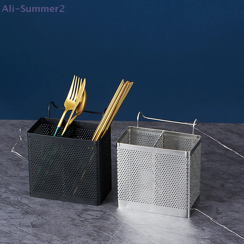 {MX} 1/2 Grid Stainless Steel Utensil Holder Hangable Chopstick Basket Spoon Fork Dishwasher Drying Rack Kitchen Tools Organizer