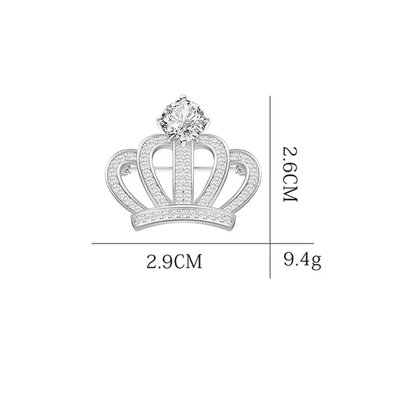 New Elegant Accessories Niche High-grade Zircon Crown Brooch Suit Queen Pin Evening Dress Accessories